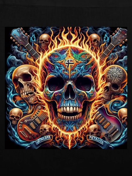 Skull with crossed guitars