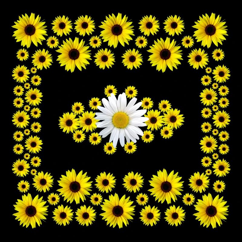 blühende Sonnenblumen Blüten mit einer Margerite