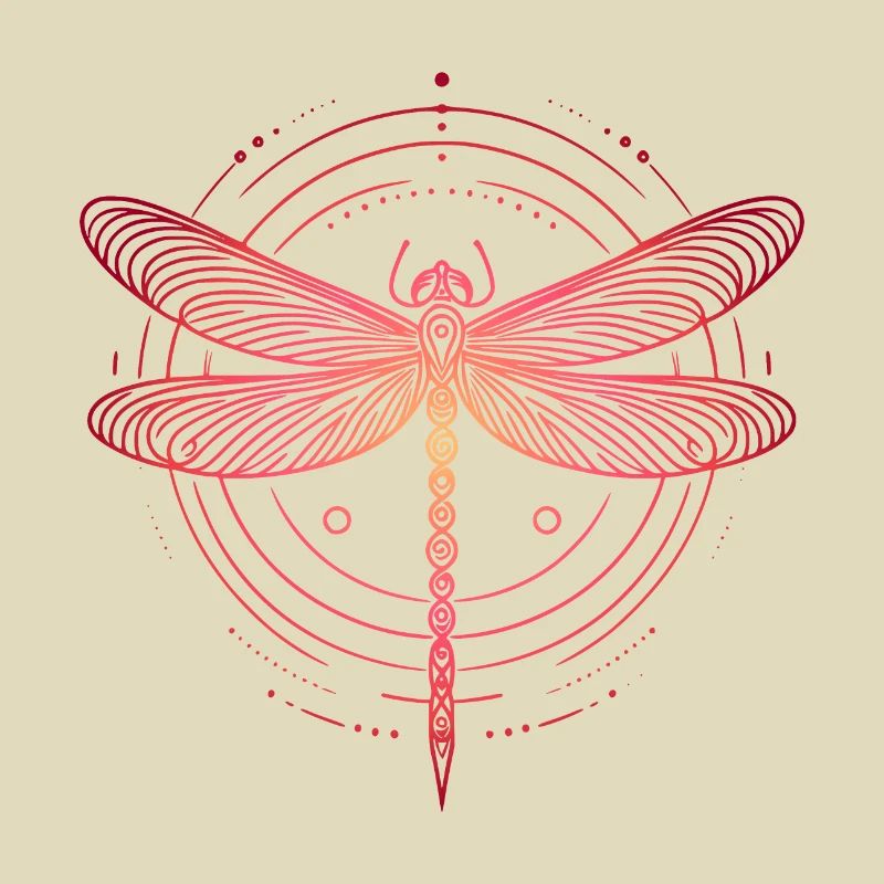 Dragonfly Spiral Patterns, Pink Gradient