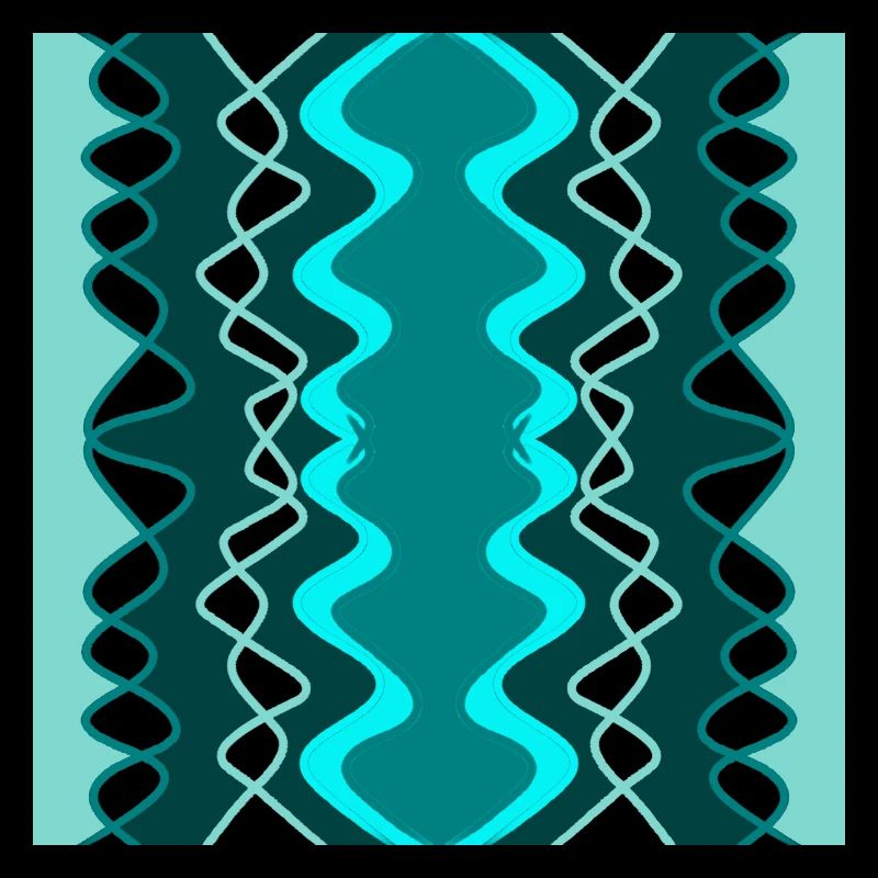 Symmetrical vertical pattern in blue, black and green