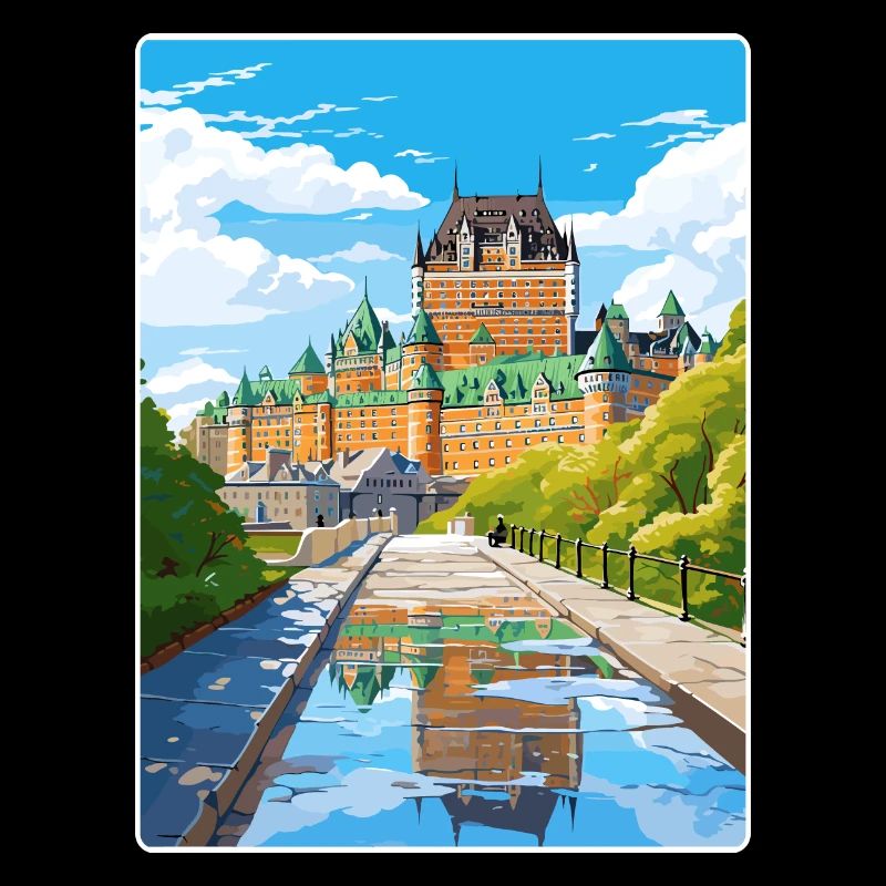 Quebec City Kanada Reise Poster Souvenir Farbe WP