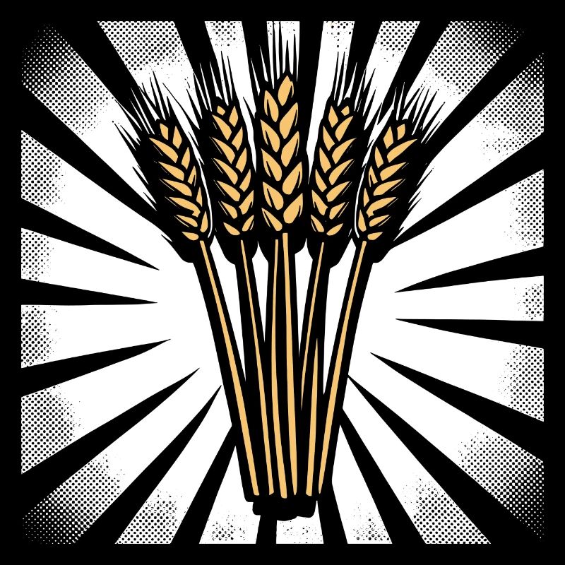 5 Wheat Ears Highlight Gold