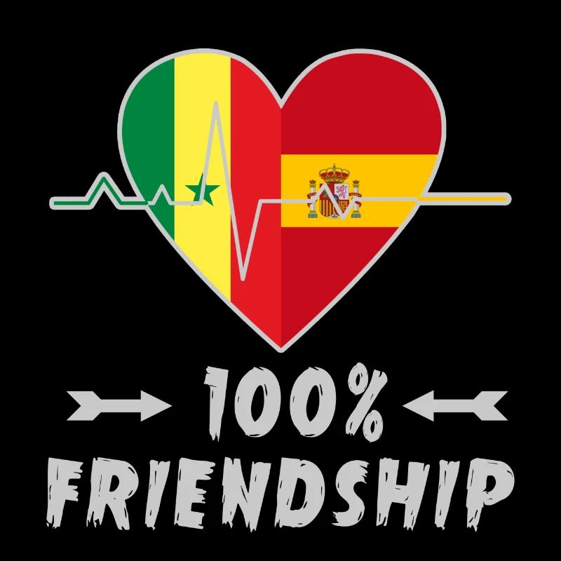Senegal und Spanien 100% Freundschaft