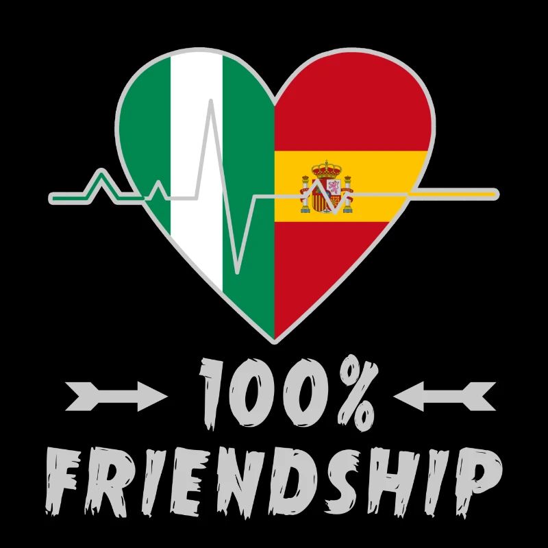 Nigeria und Spanien 100% Freundschaft