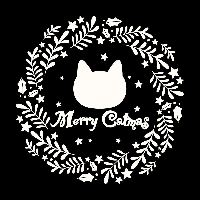 Couronne de Noël avec chat - Merry Catmas