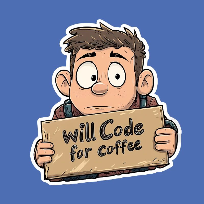 Funny programmer and coffee lover design