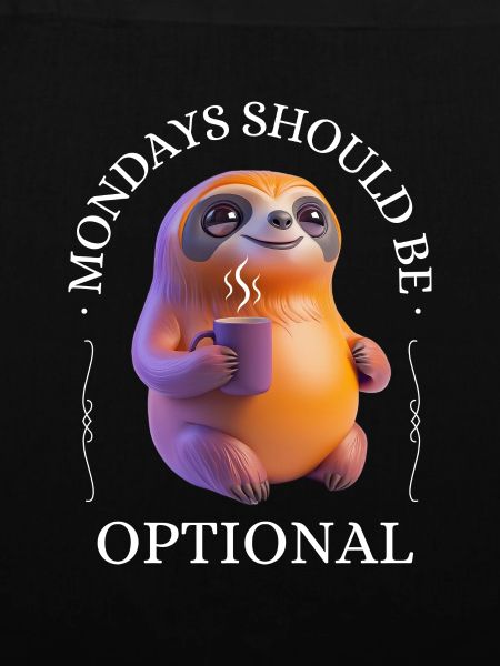 Monday grouch – coffee-drinking sloth