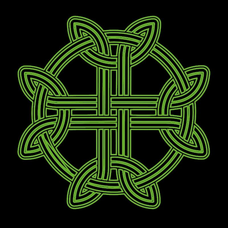 Celtic Cross Pattern Neon Green