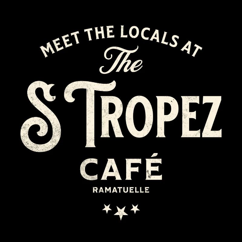 Design typographique vintage St Tropez Café