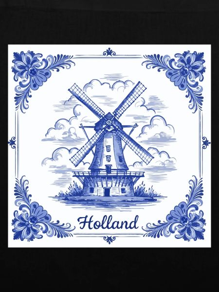 Delft blue windmill tile
