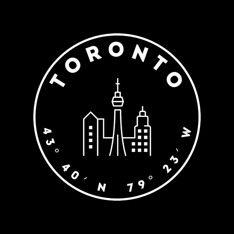 Toronto with skyline and coordinates
