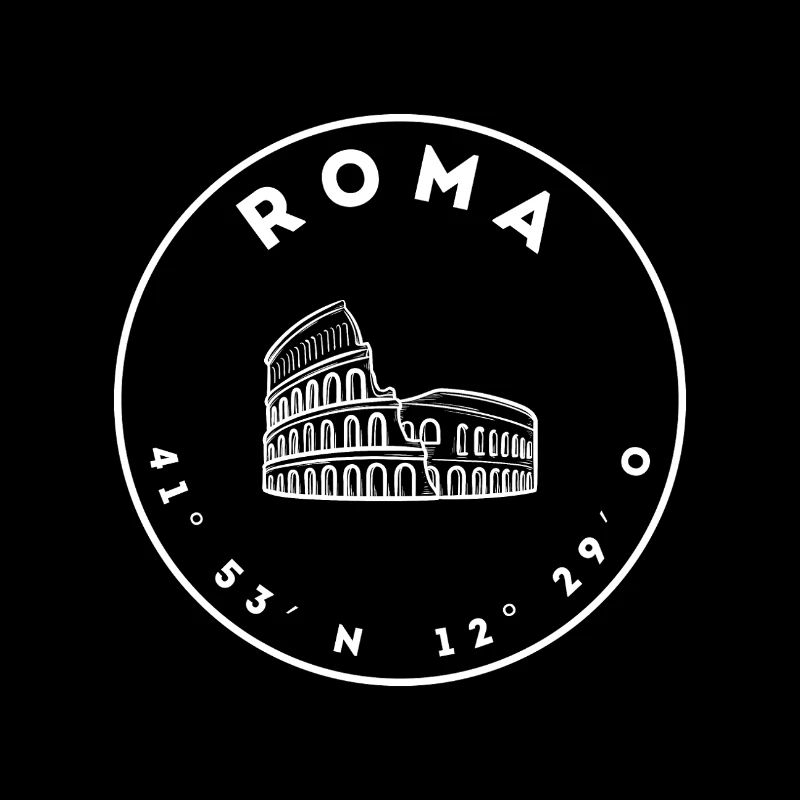 Rome avec le Colisée et les coordonnées