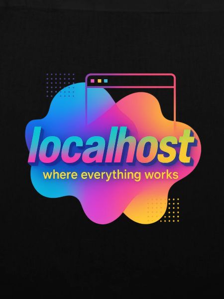 Localhost Buntes Grafik-T-Shirt für Entwickler
