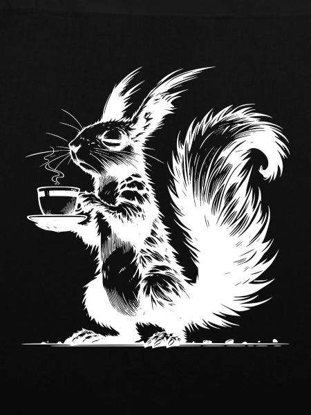 Kleines Hörnchen, große Tasse Eichhörnchen Koffein