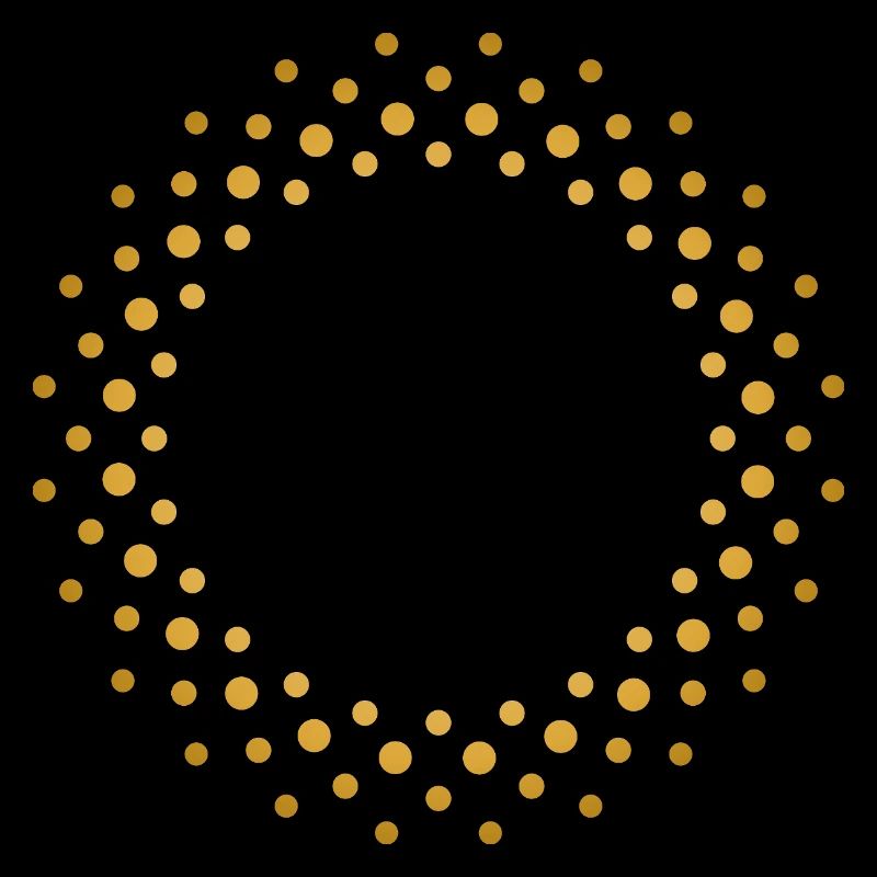 Ring-shaped, golden dot pattern