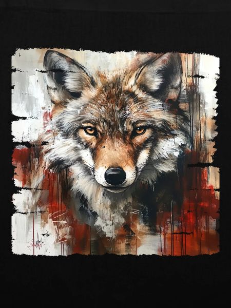 Ausdrucksstarker Wolfporträt Kunstdesign