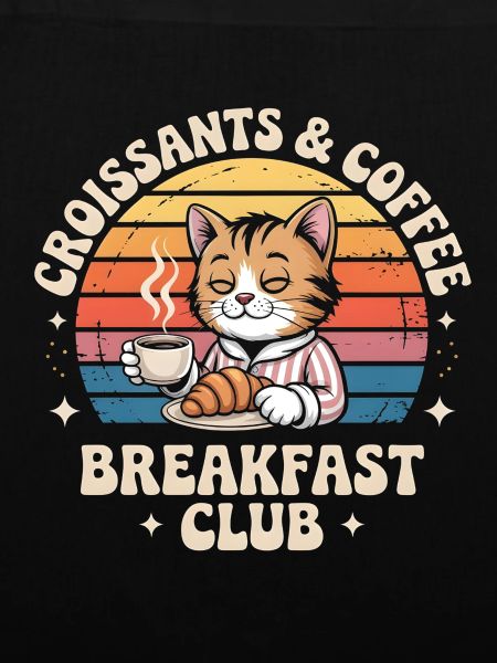Cat Retro Coffee Breakfast