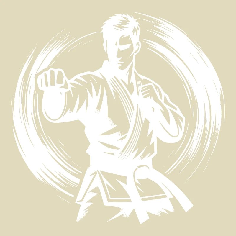 Dynamische Kampfpose Perfekte Karate Silhouette
