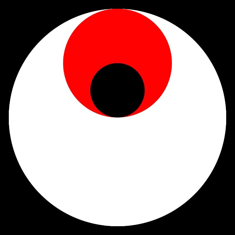 3 Kreise, weiß, rot und schwarz