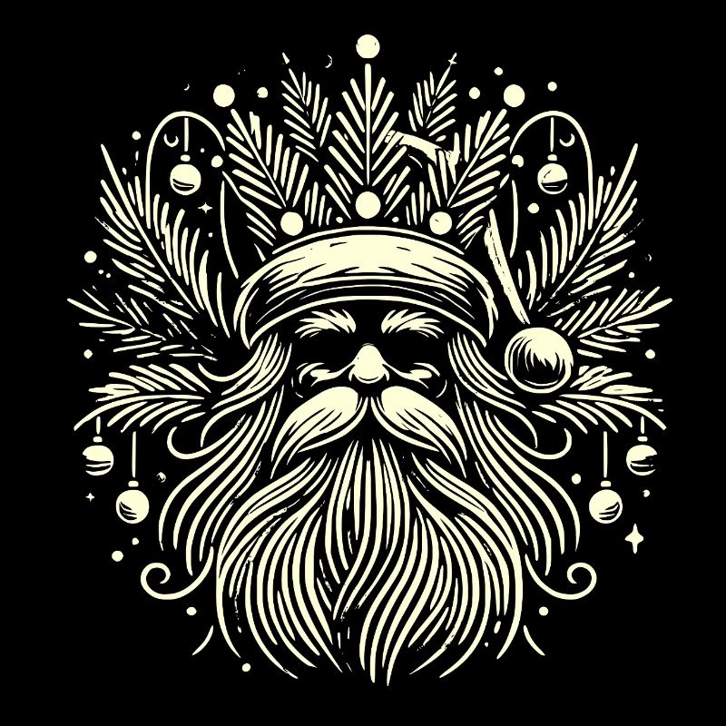 Weihnachts-Weihnachtsmann mit einem Zweigkranz