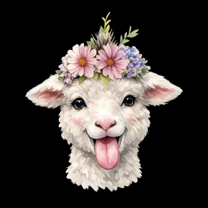 Couronne de fleurs de mouton joyeuse