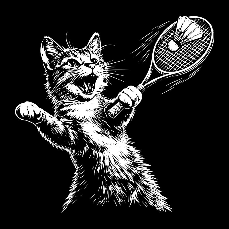 Drôle de volant de badminton chat