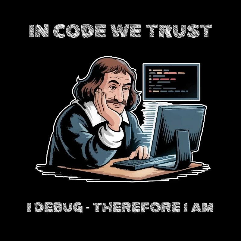 Philosopher Descartes Meme - for dark background