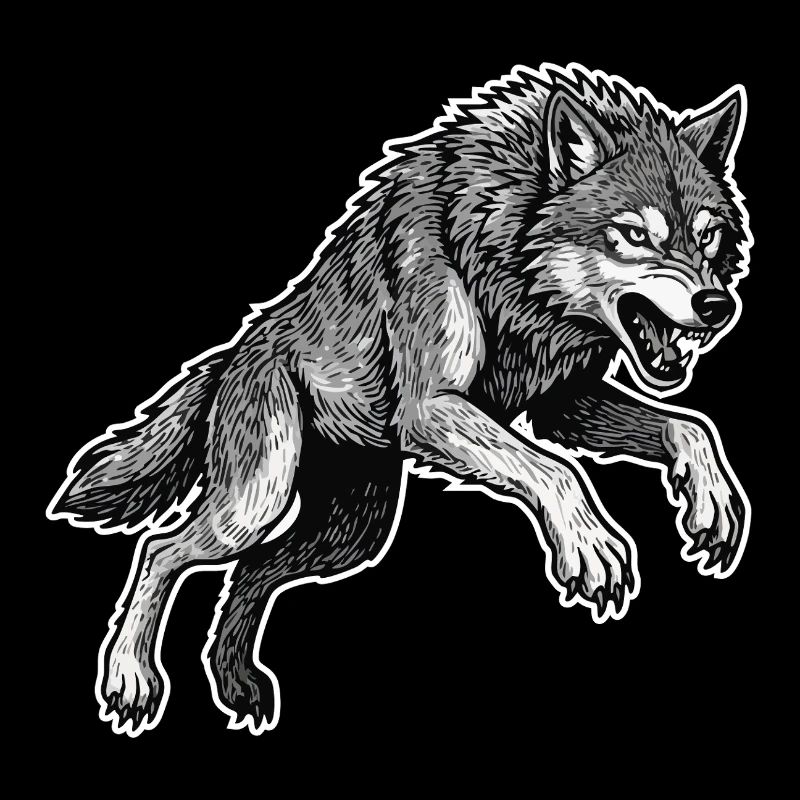 Wild Wolf Race Mascot Alpha Wolf