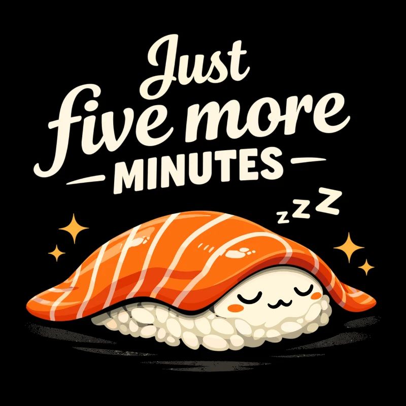 Sleeping Sushi – Just 5 More Minutes Retro Design