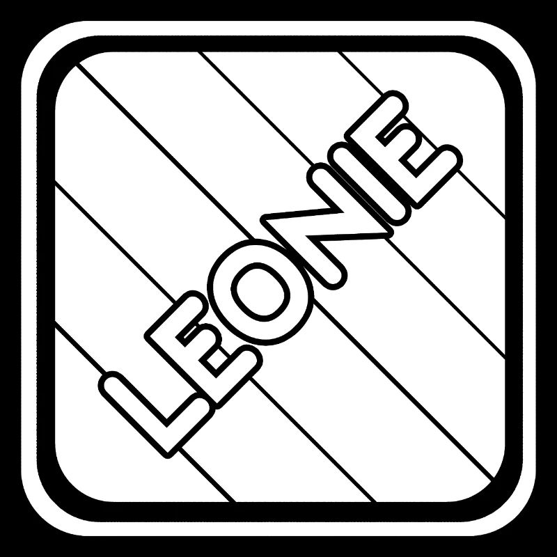 Leonie lettering on diagonal stripes