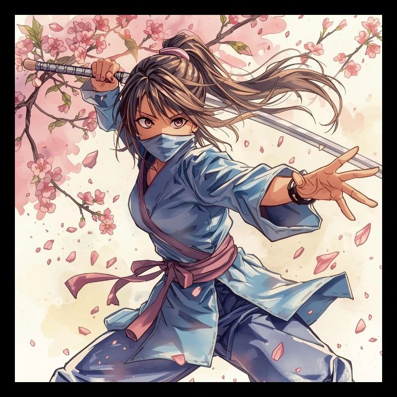Flower Blade Ninja in Kimono