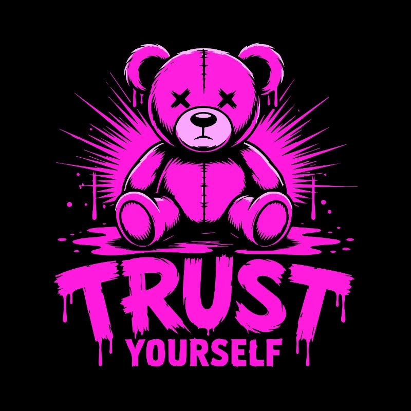 Trust Yourself Edgy Pink Teddy Bear