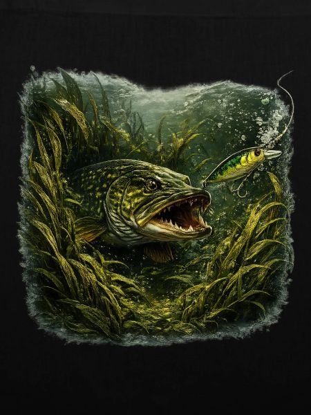 Hecht-Hinterhalt-Räuberfisch-Design