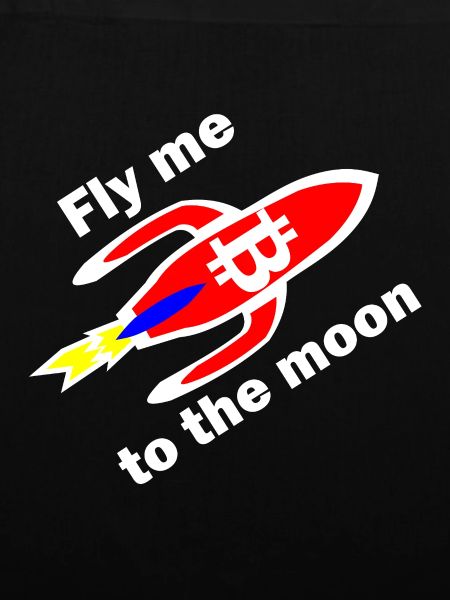 Bitcoin Rocket Flight Moon Design