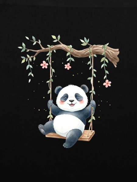 Panda on branch swing
