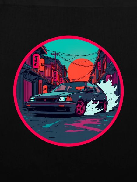 Retro 80er Midnight Alley Hatchback-Kunst