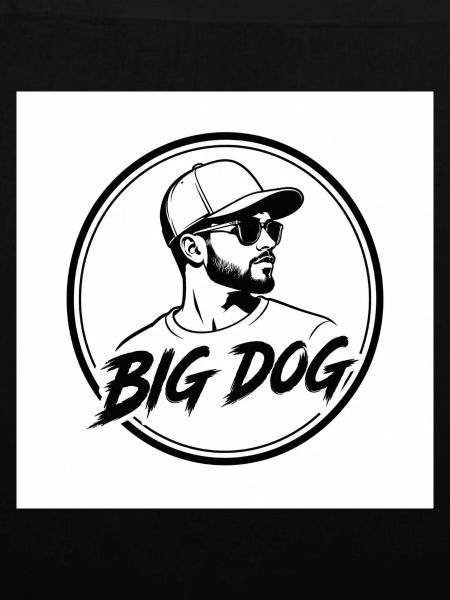 Big Dog Circle Porträt-Tee