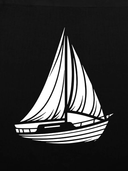 Abstraktes Segelboot Minimalistisches Design