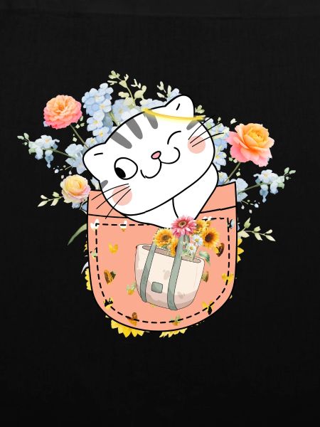 Taschenkatze in Blühe