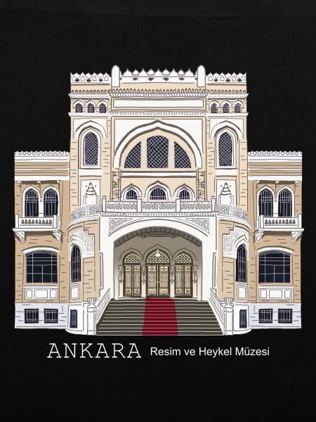 Ankara Museum Fassade handgezeichnet