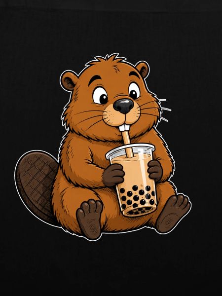 Süßer Biber mit Bubble Tea