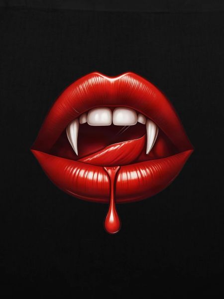 Vampir-Lippenbiss mit Tropf