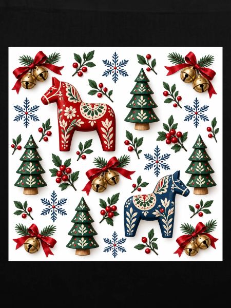 Dala-Stil-Weihnachtsvolkspferde