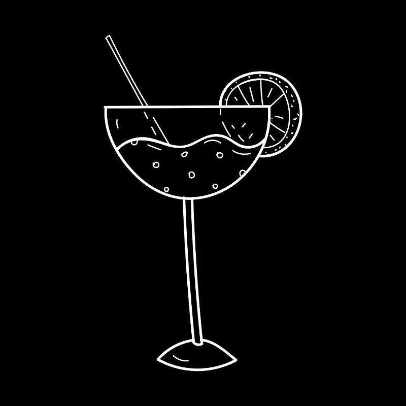Cocktail Glas auf der linken Brust