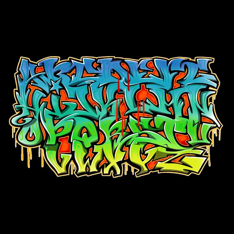 Alphabet de style sauvage de graffiti