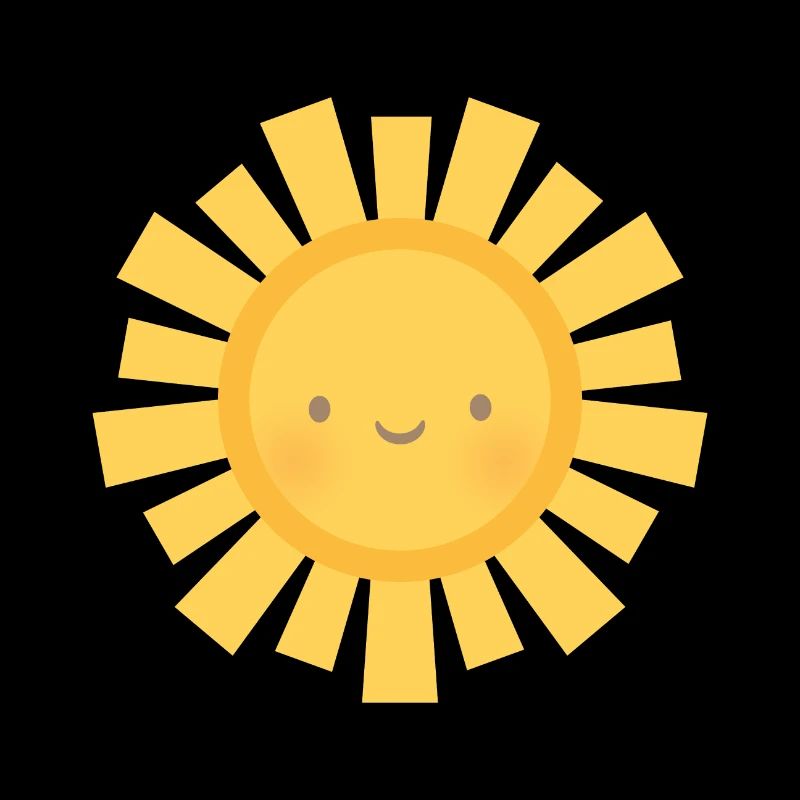 Süße Sonne und Sonnenstrahlen