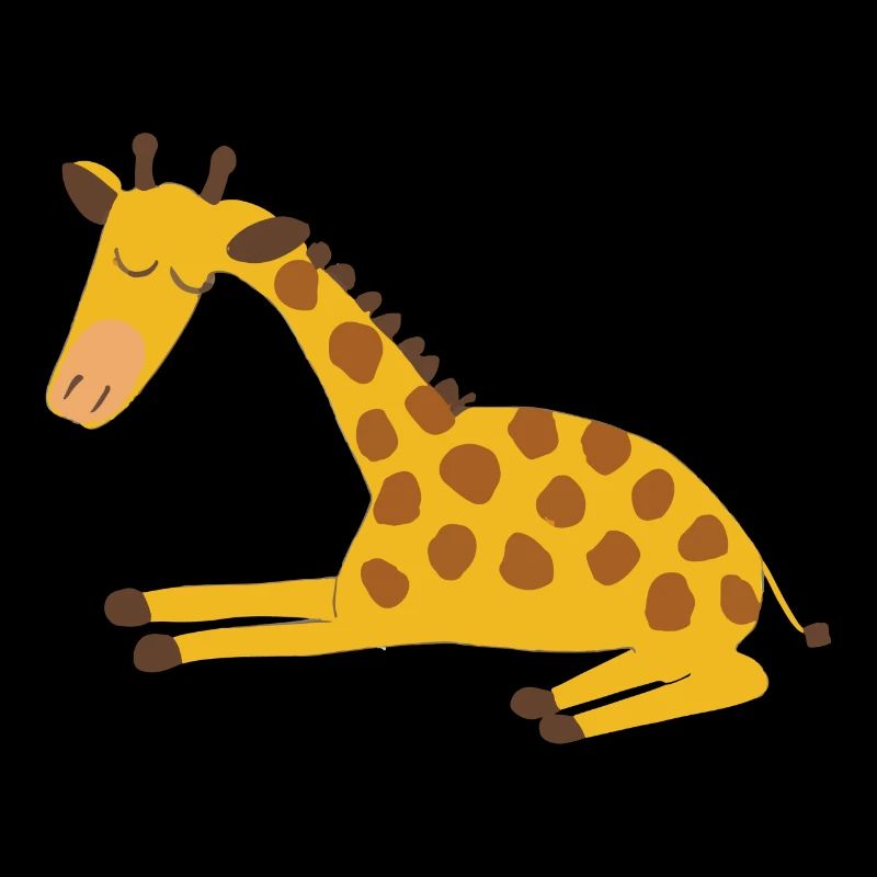 Illustration de girafe endormie Drôle de cadeau