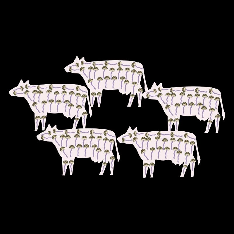 Vaches pleines de champignons