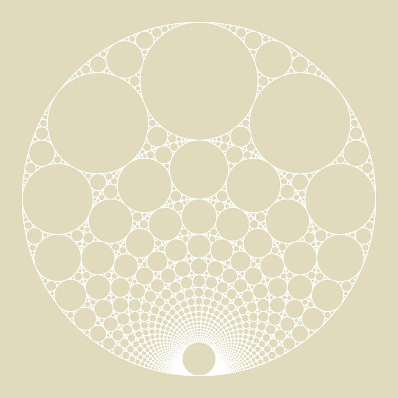 White Nested Apollonian Gasket Math Fractal