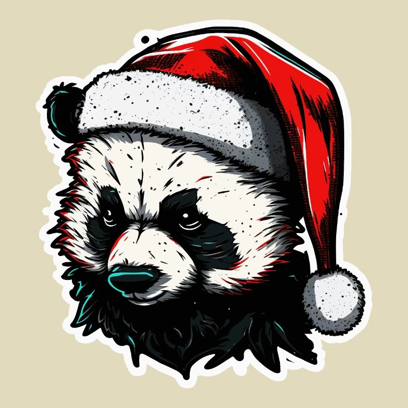 Panda de Noël effrayant